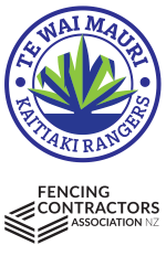 Kaitiaki Rangers Logo and Fencing Contractros Association Logo